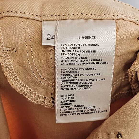 NWT L'AGENCE Margot Jean Candies Ginger Contrast 24 - Picture 5 of 6